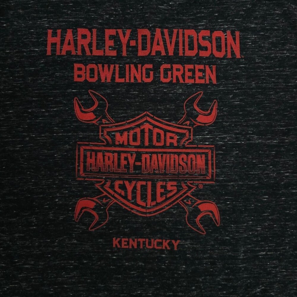 Harley Davidson T Shirt Mens XL Double Sided 2019 Skeleton Biker Bowling Green - Picture 8 of 16